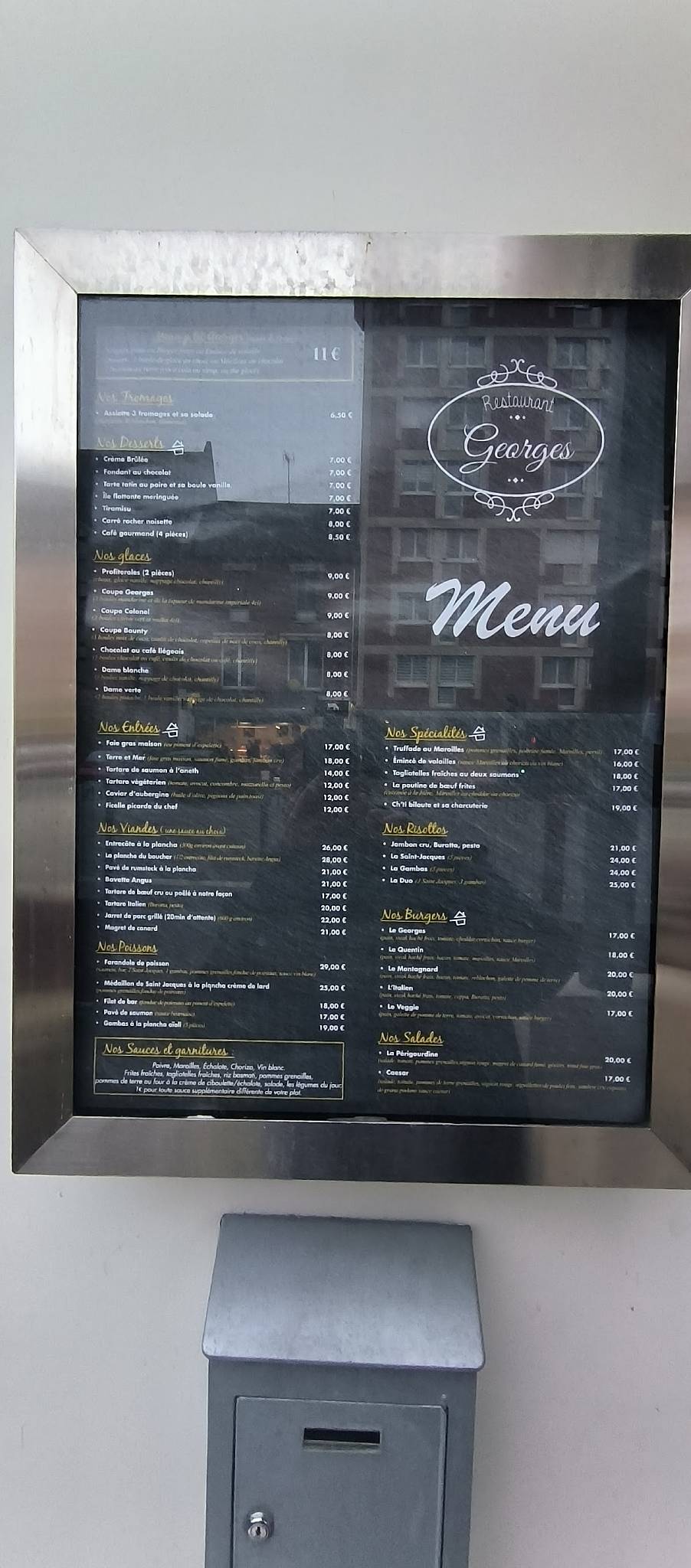 Menu de Restaurant Georges