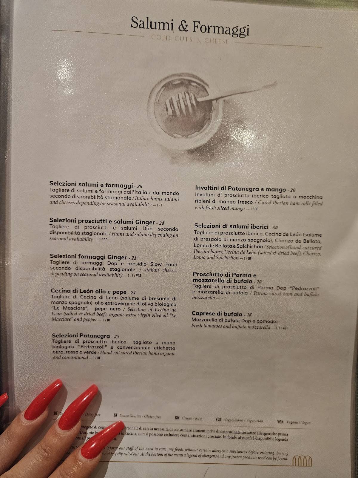 Menu di Ginger - Corte Laica 
