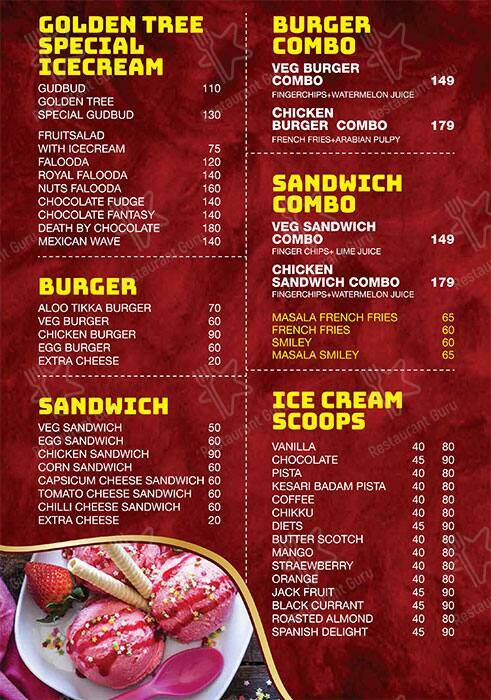 Golden Tree Restaurant menu