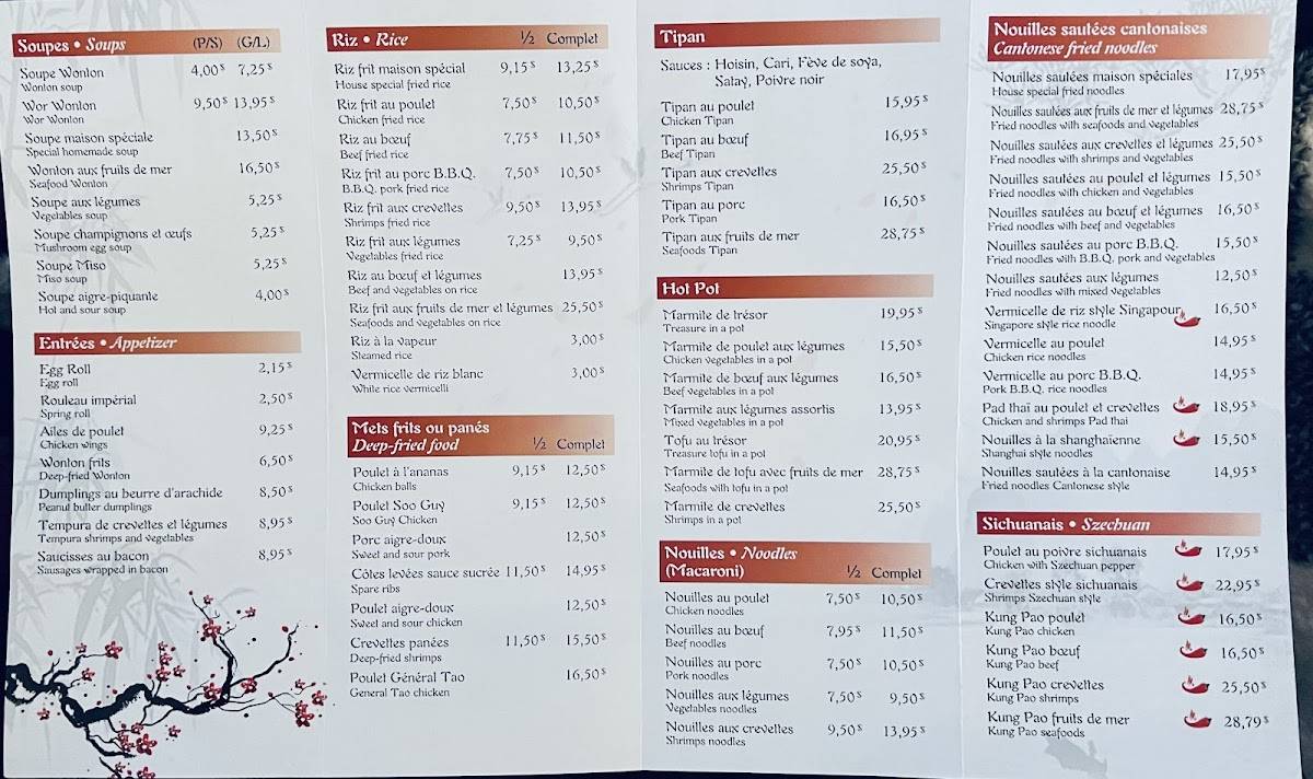 Menu de Restaurant Gorgin
