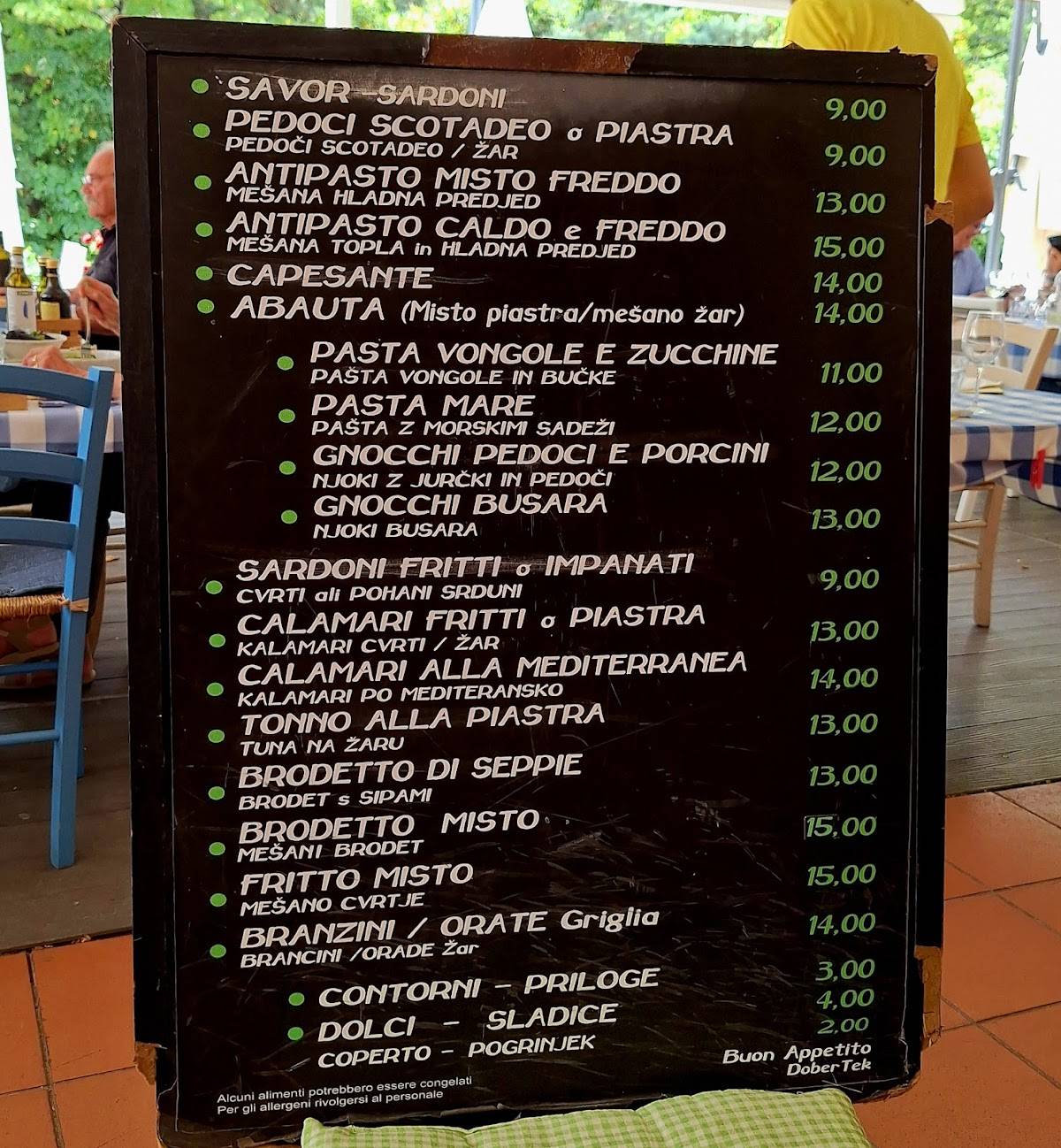Menu di Trattoria Gostilna Bita 