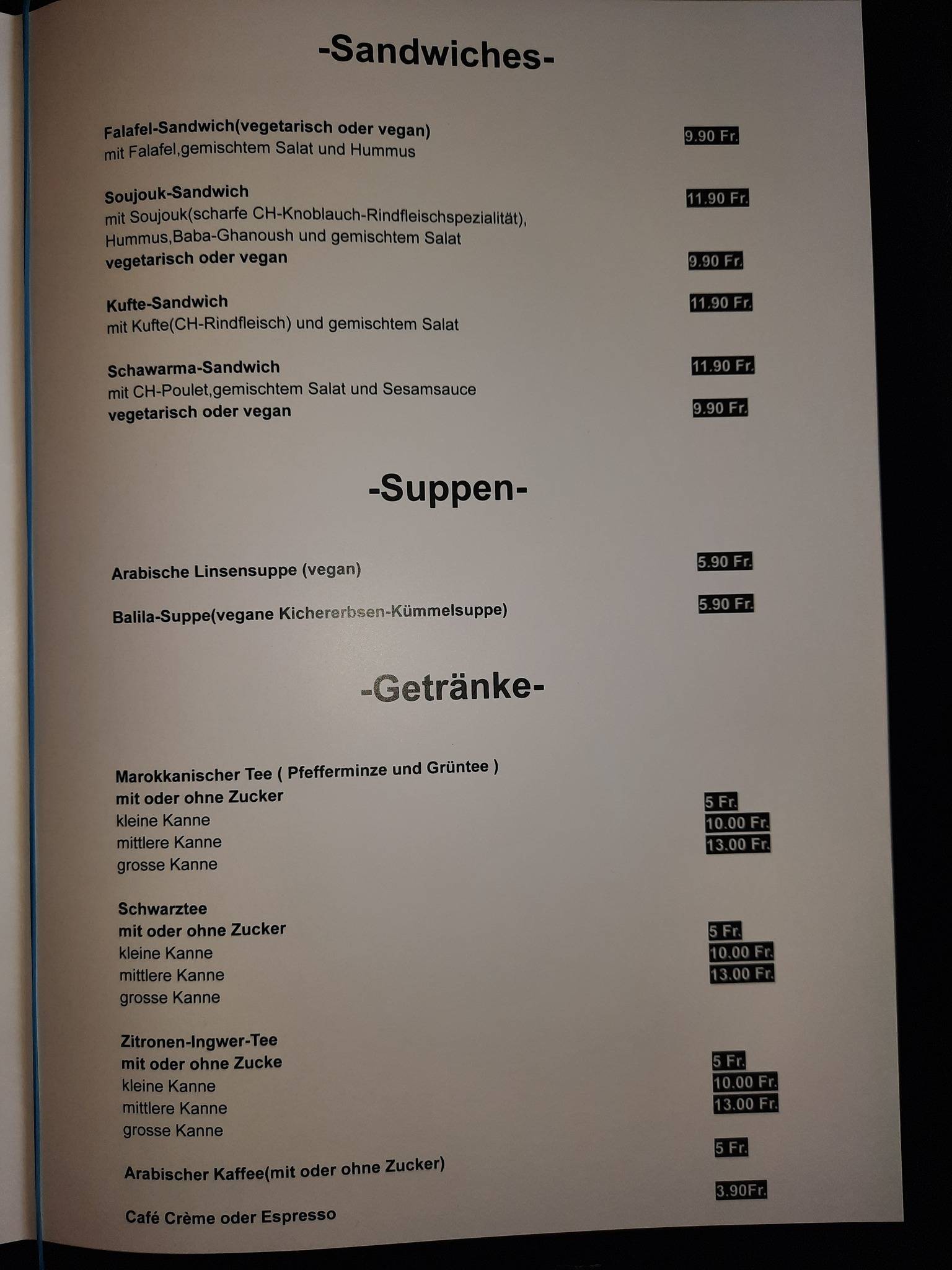Menu di Habibi 