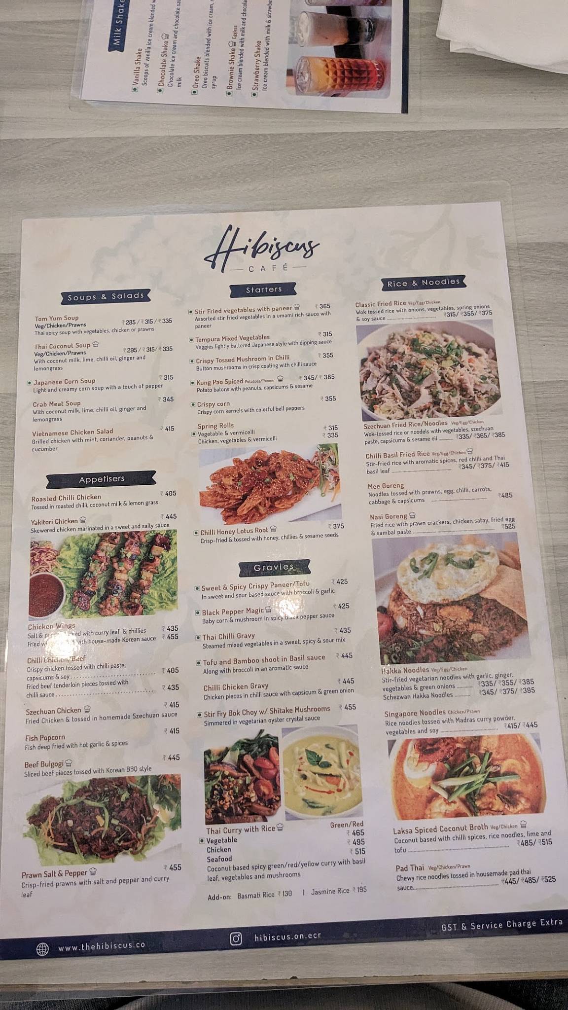 Hibiscus Café menu