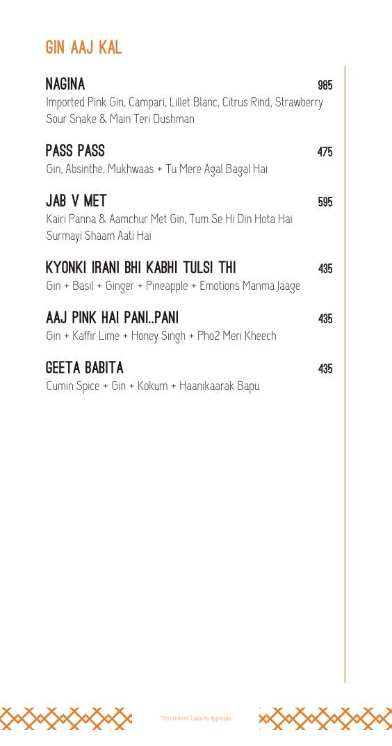 Hitchki, BKC menu