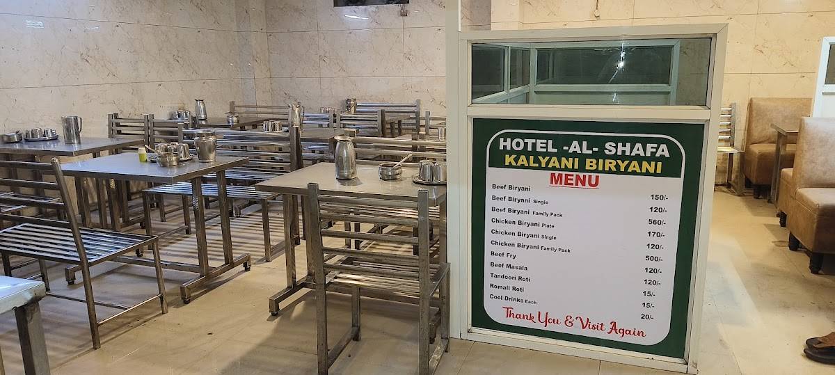 Hotel Alshafa Kalyani Biryani menu