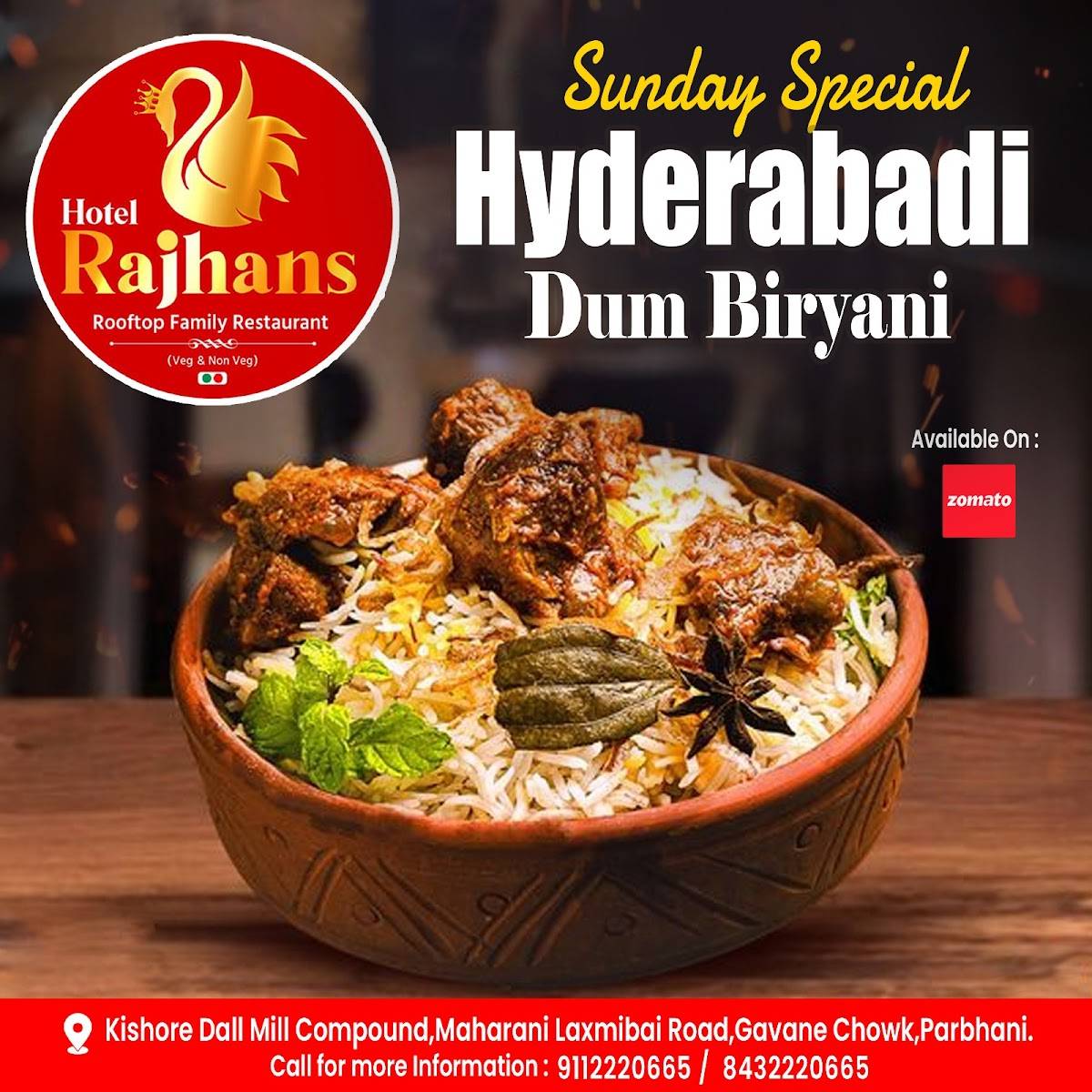 Hotel Rajhans Family Rooftop Restaurant menu