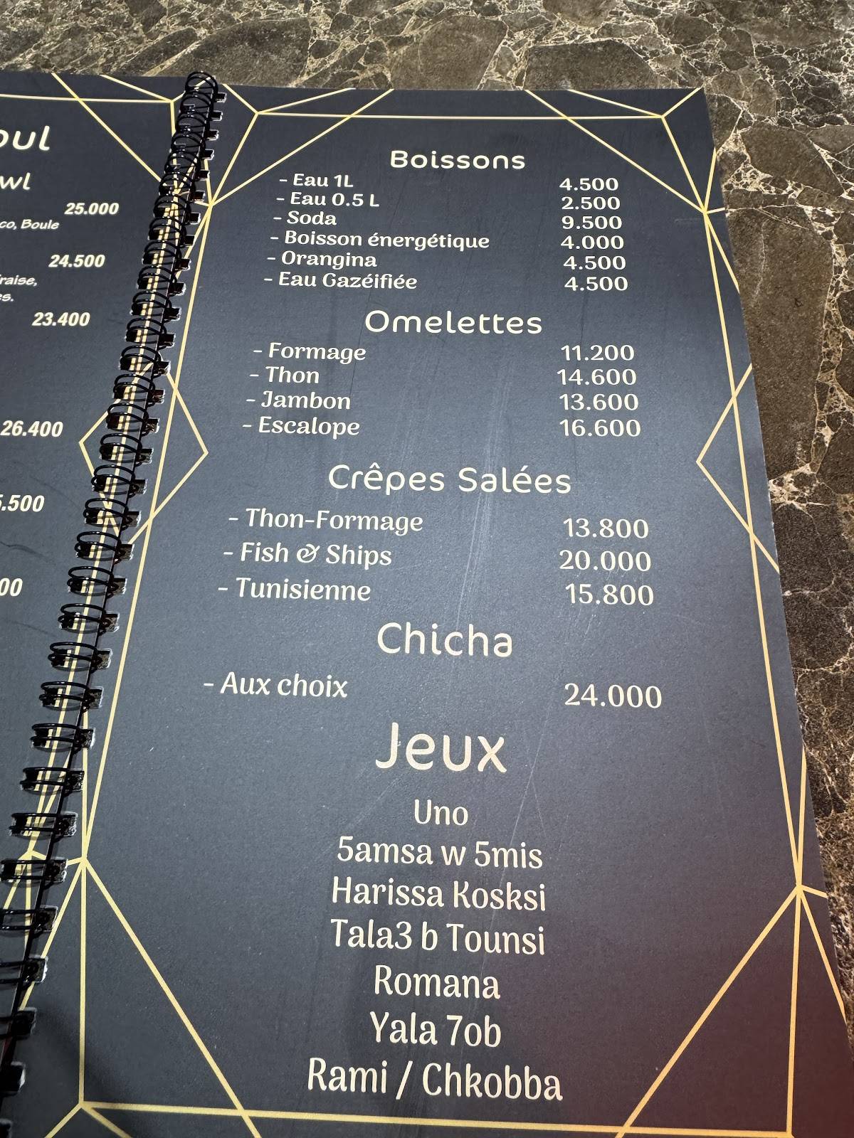 Menu de INVICTUS RESTAURANT