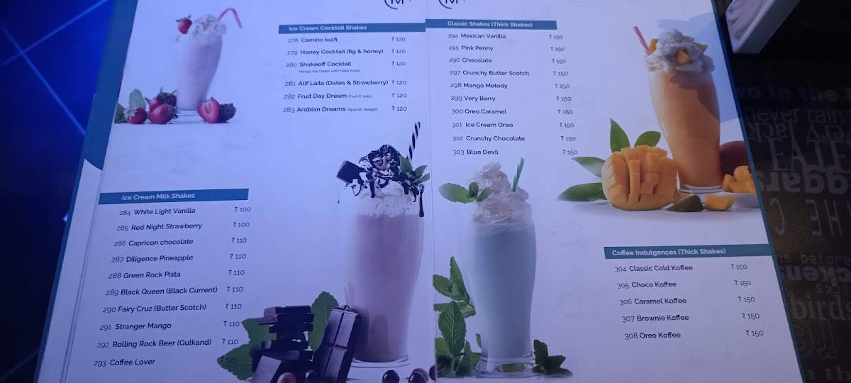 Ice Magic menu