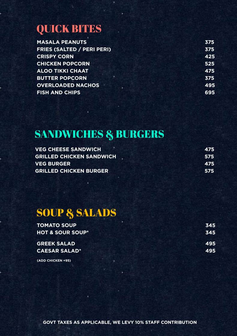 Impulse Noida menu