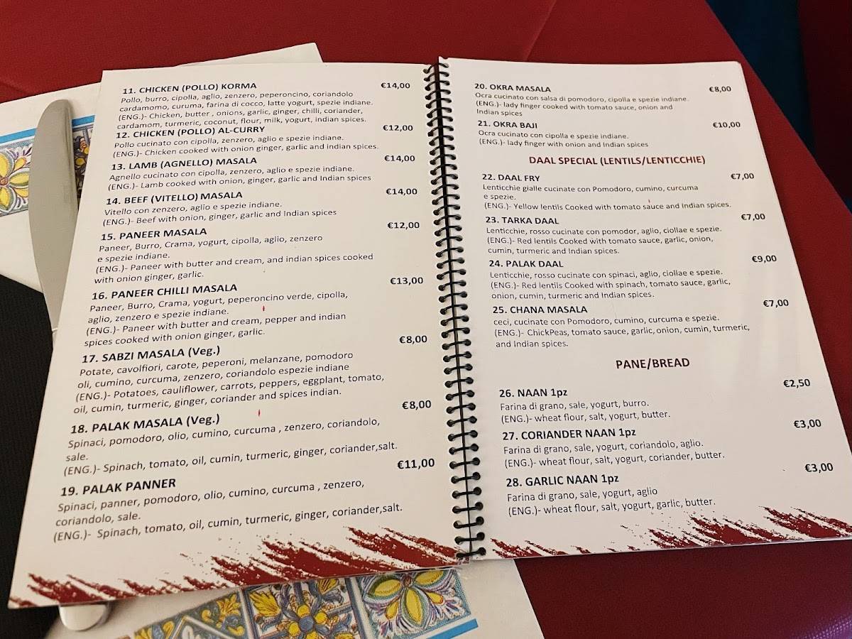 Menu di Indian Tandoori & Couscous Restaurant 