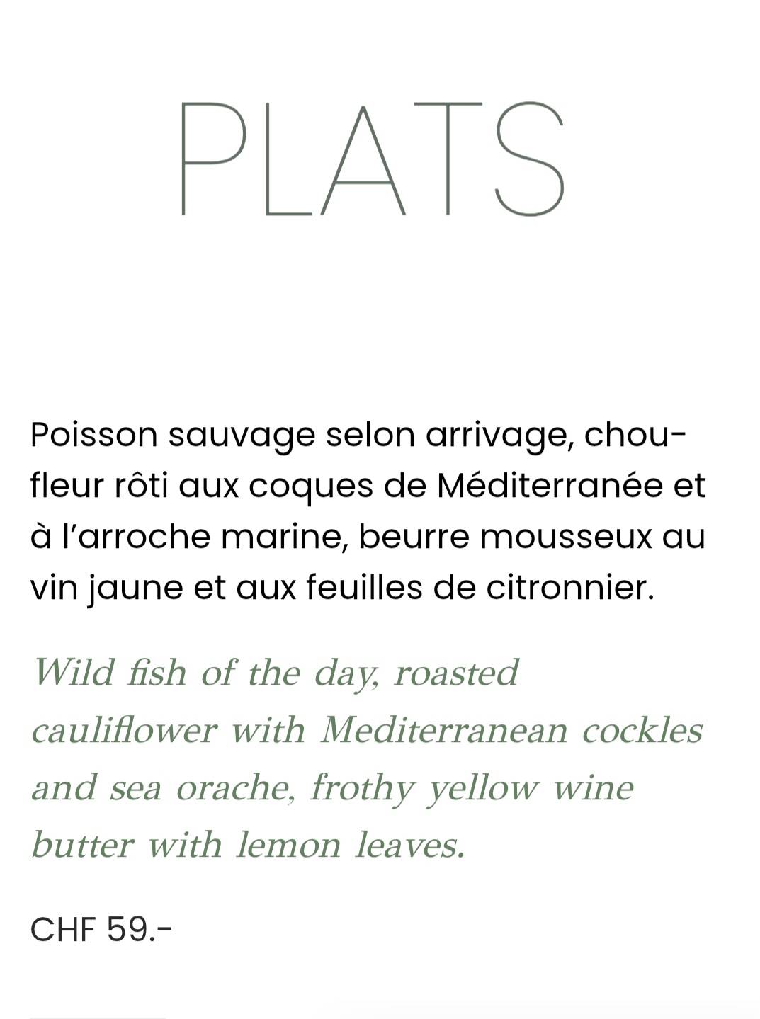 Menu di Jacques Restaurant 