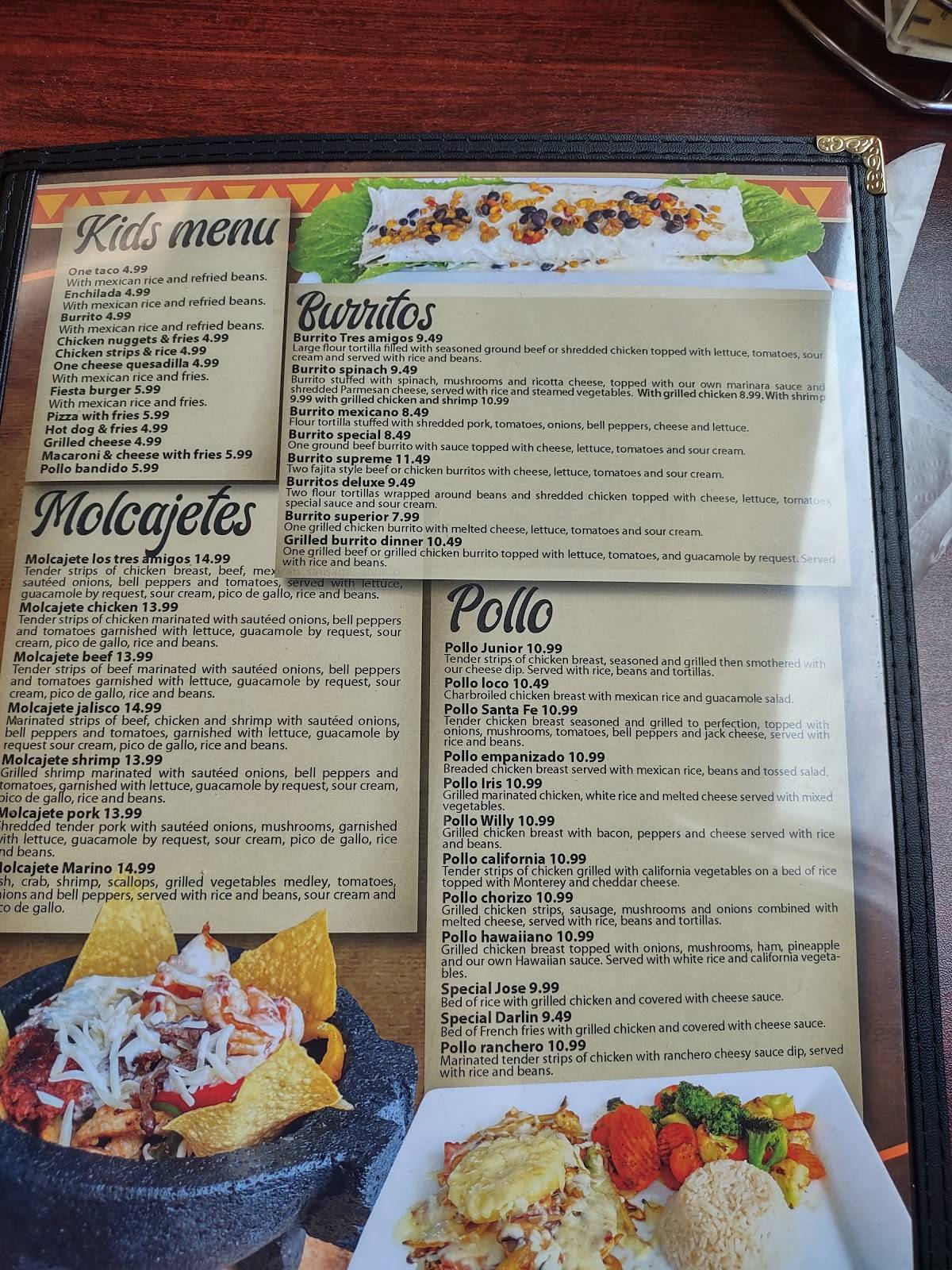 Tres Amigos Mexican Bar Und Restaurant Menu at Jose y Los Tres Amigos Mexican Bar & Grill, Jamestown