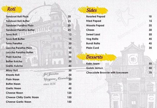 Kali Mirch Cafe & Restaurants menu