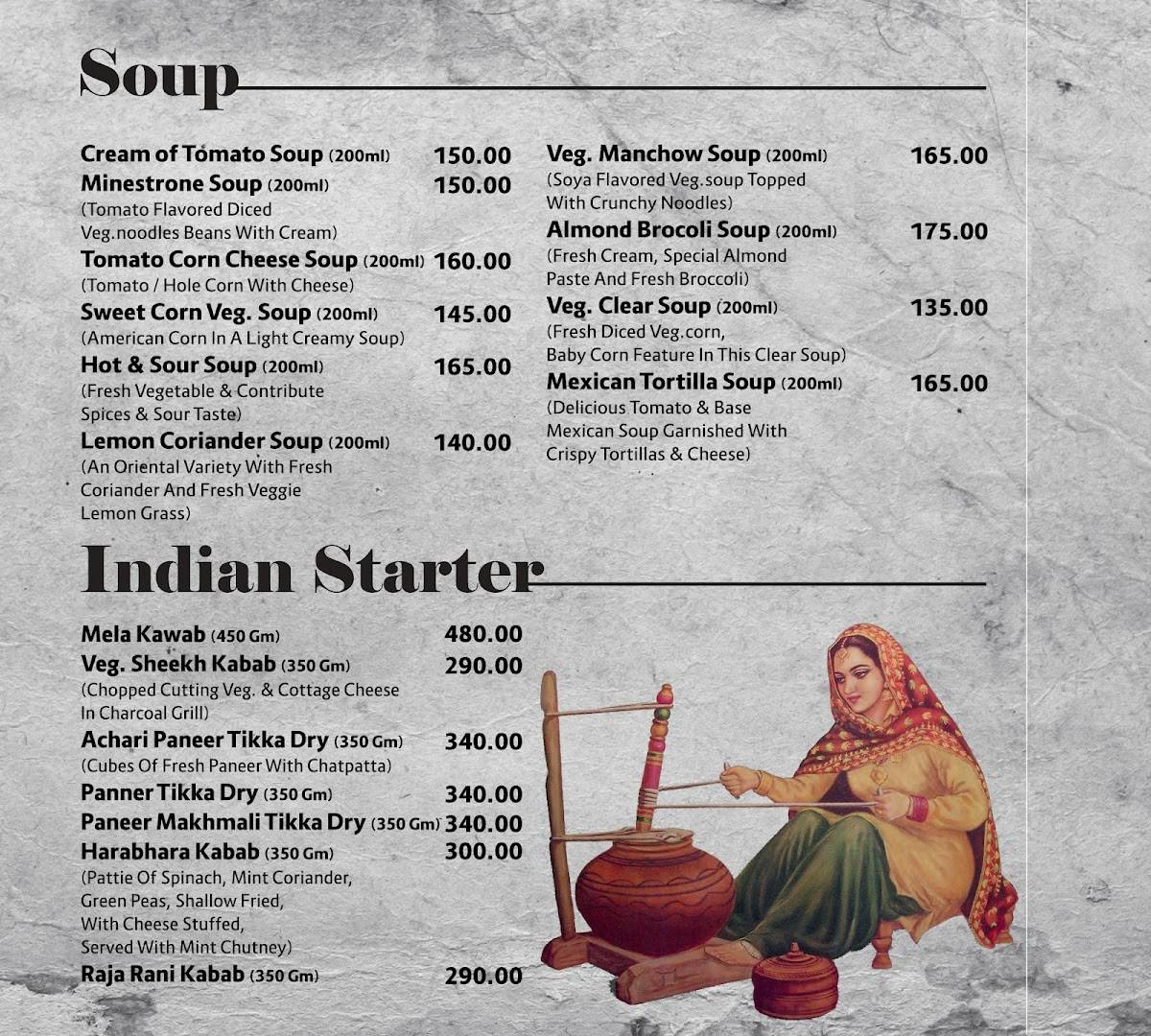 Kansar Garden Restaurant menu