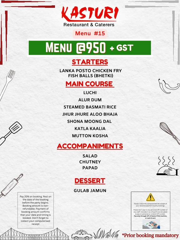 Kasturi menu