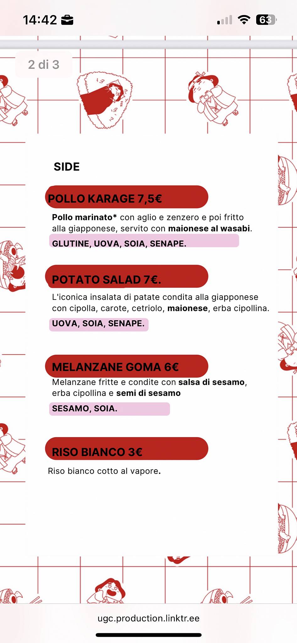 Menu di Katsusanderia 