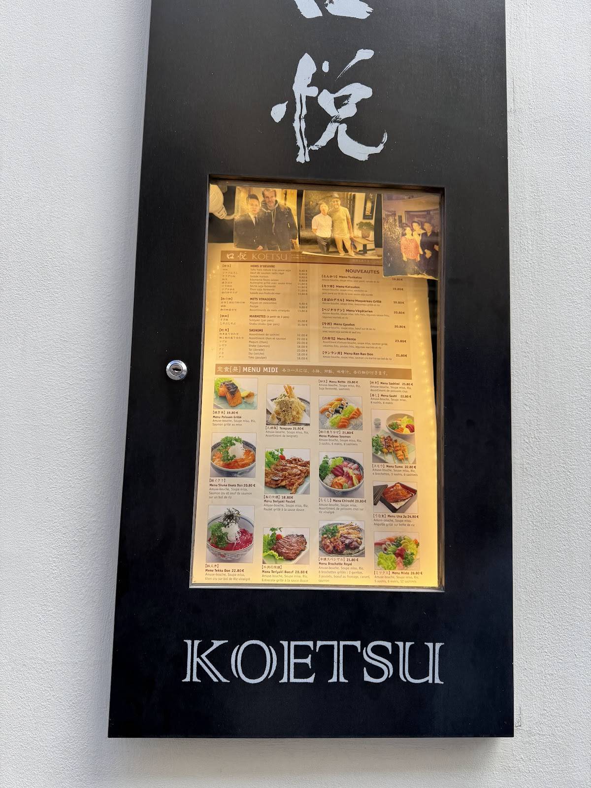 Menu de Koetsu