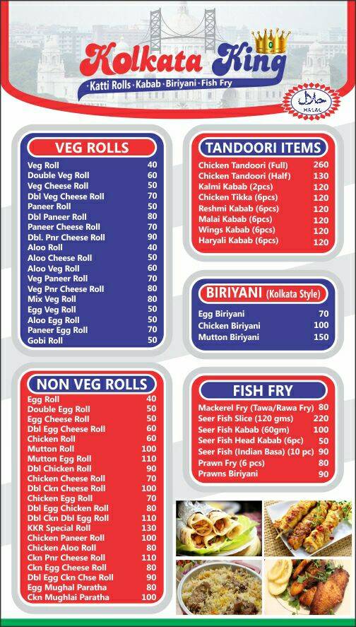 Kolkata king menu