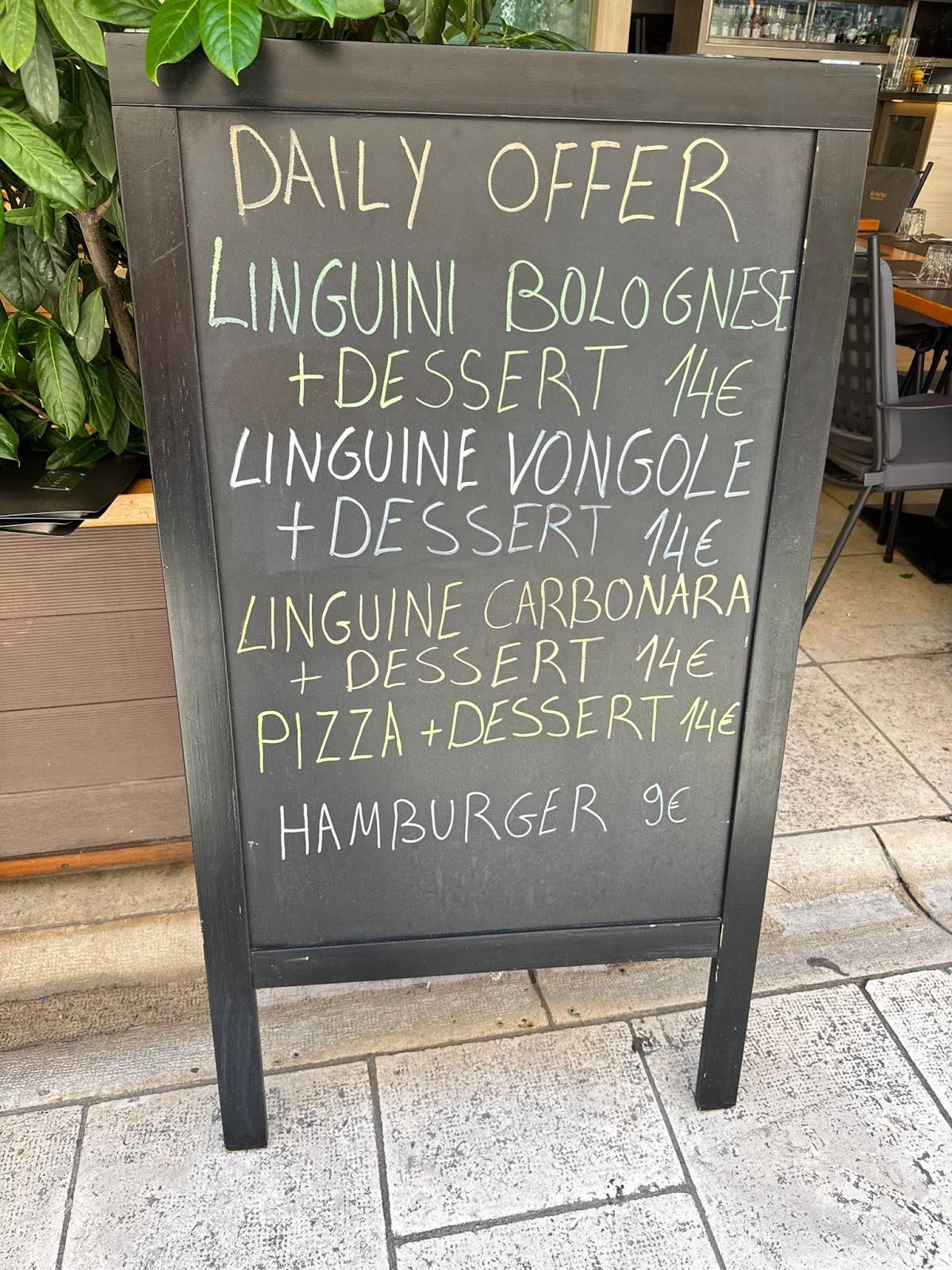 Menu di Restaurant Kompas 