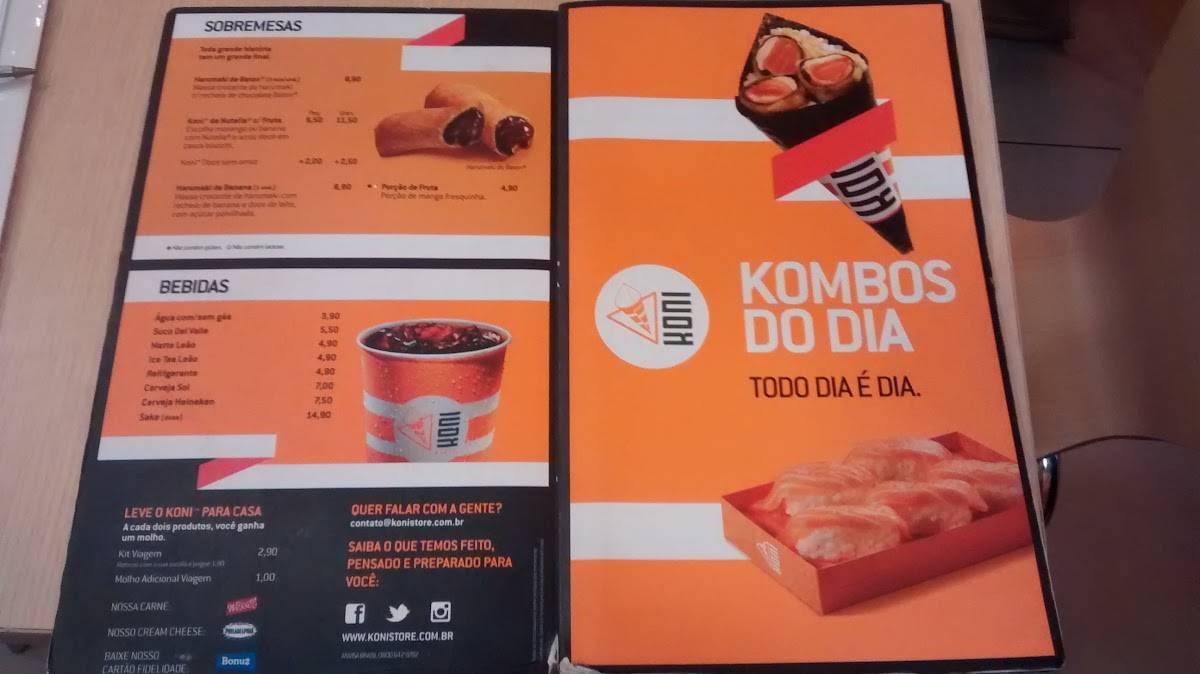 Koni - Restaurante de Comida Japonesa cardápio