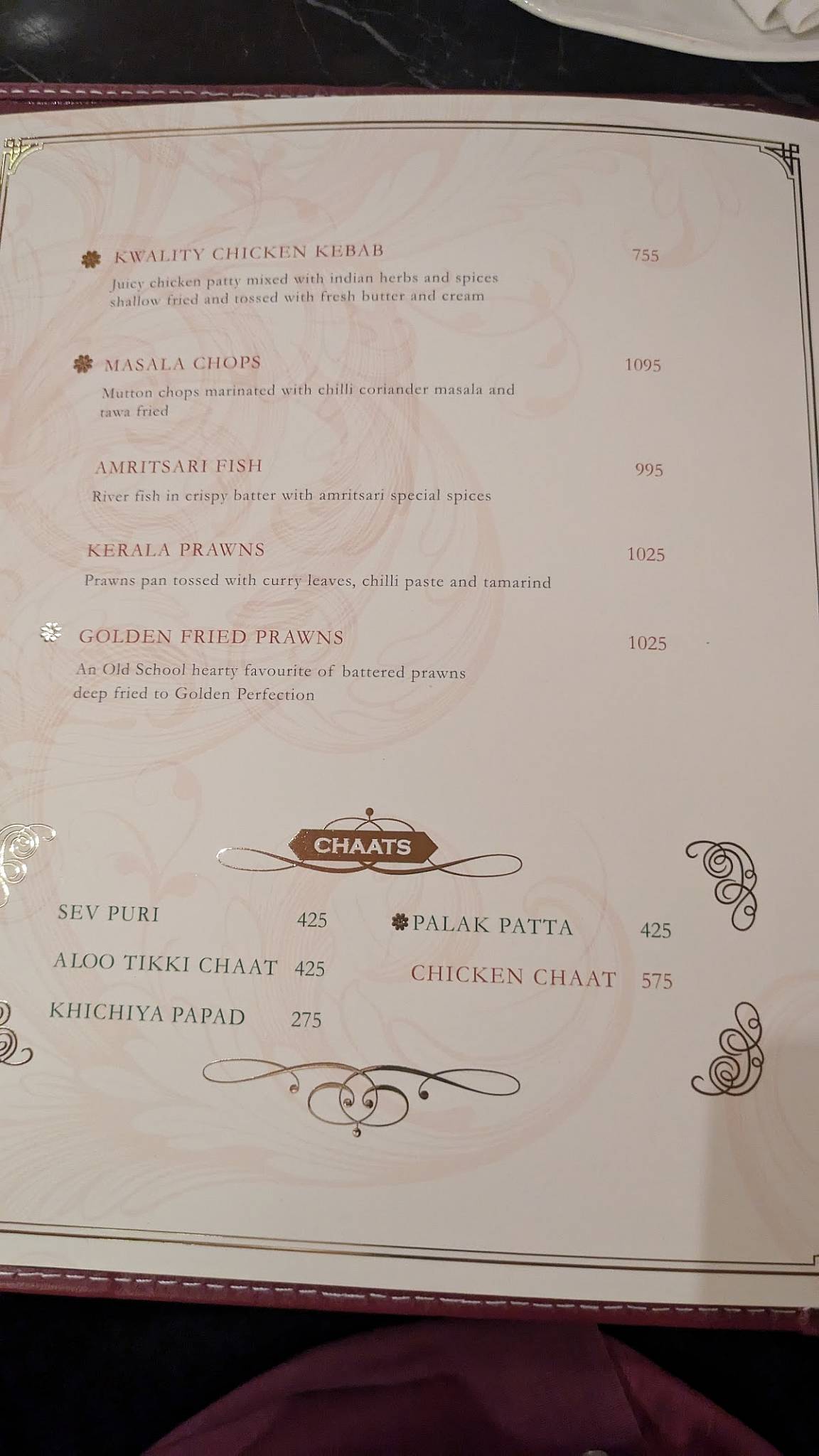 Kwality menu