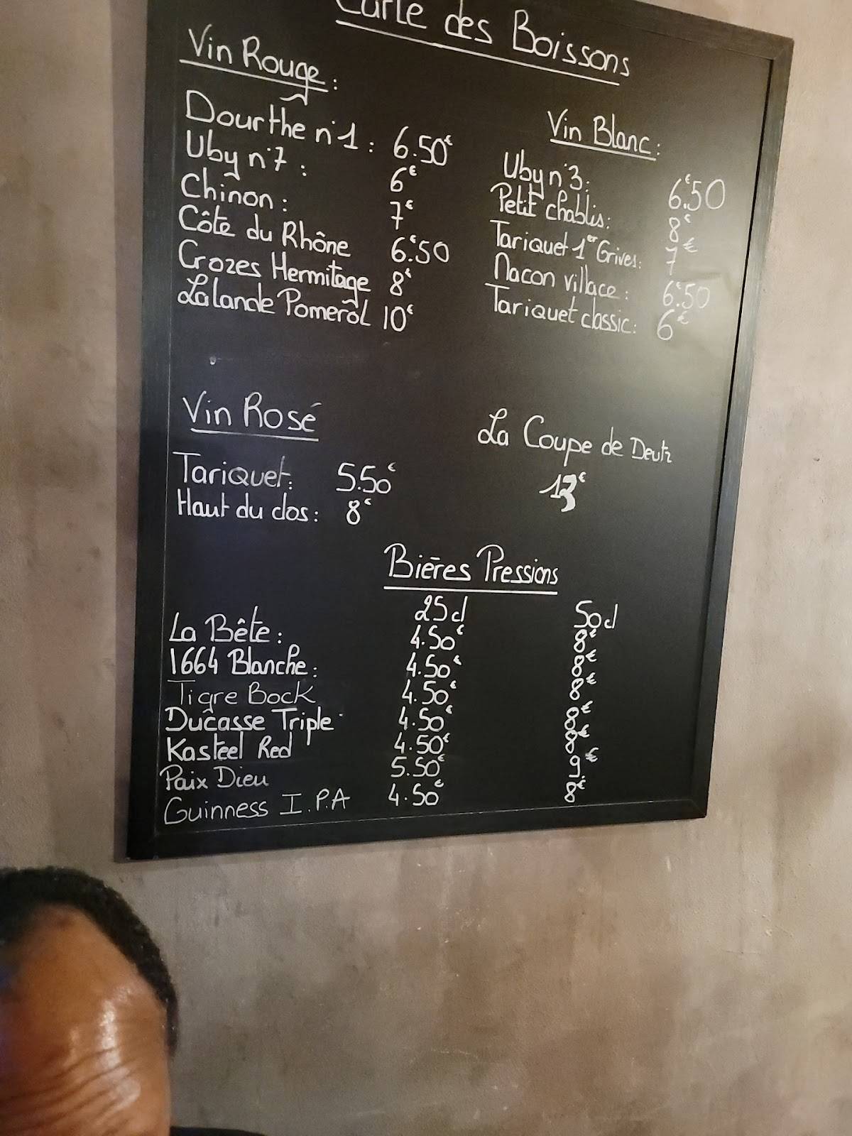 Menu de L'Annexe