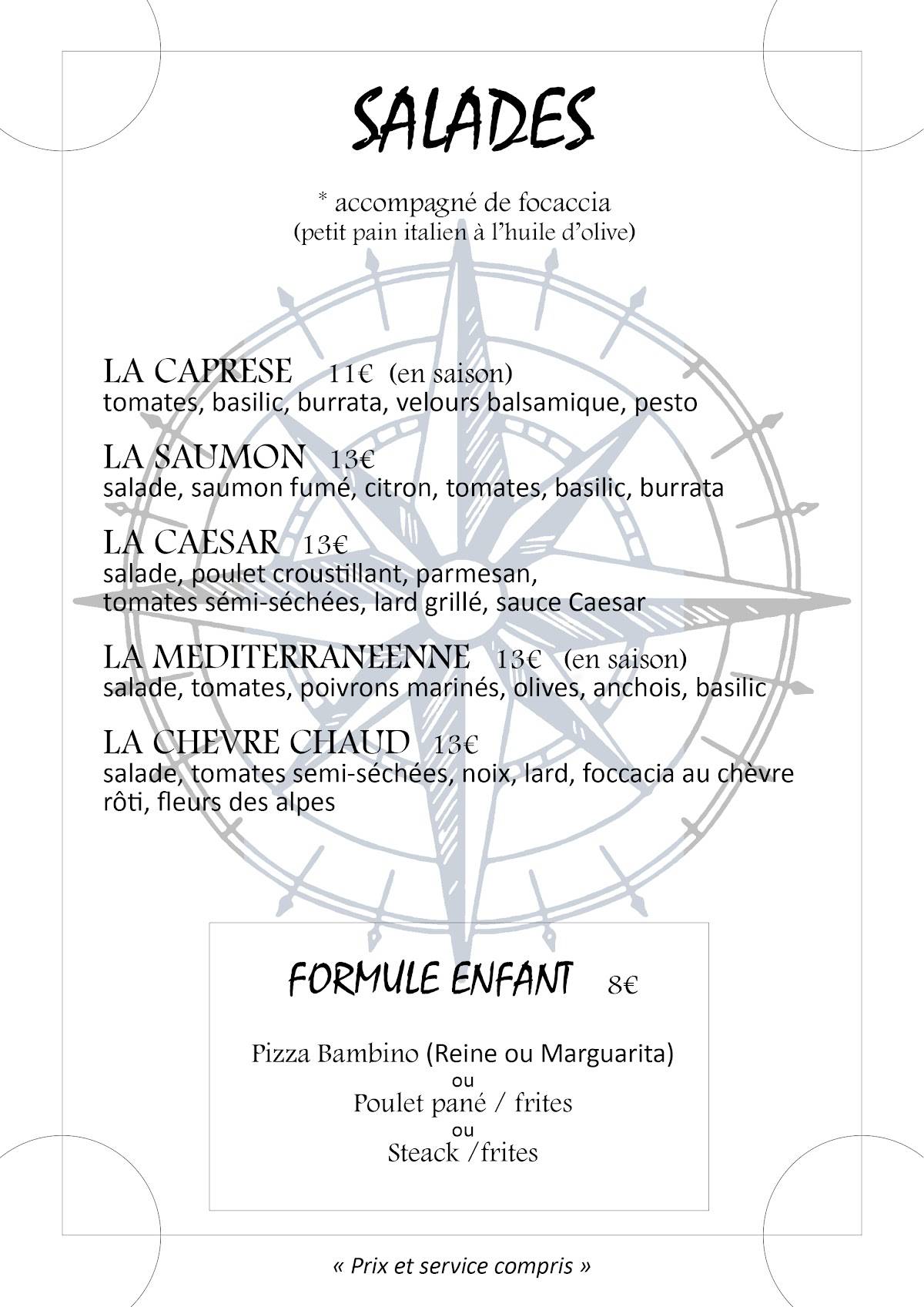 Menu de L'Estaque