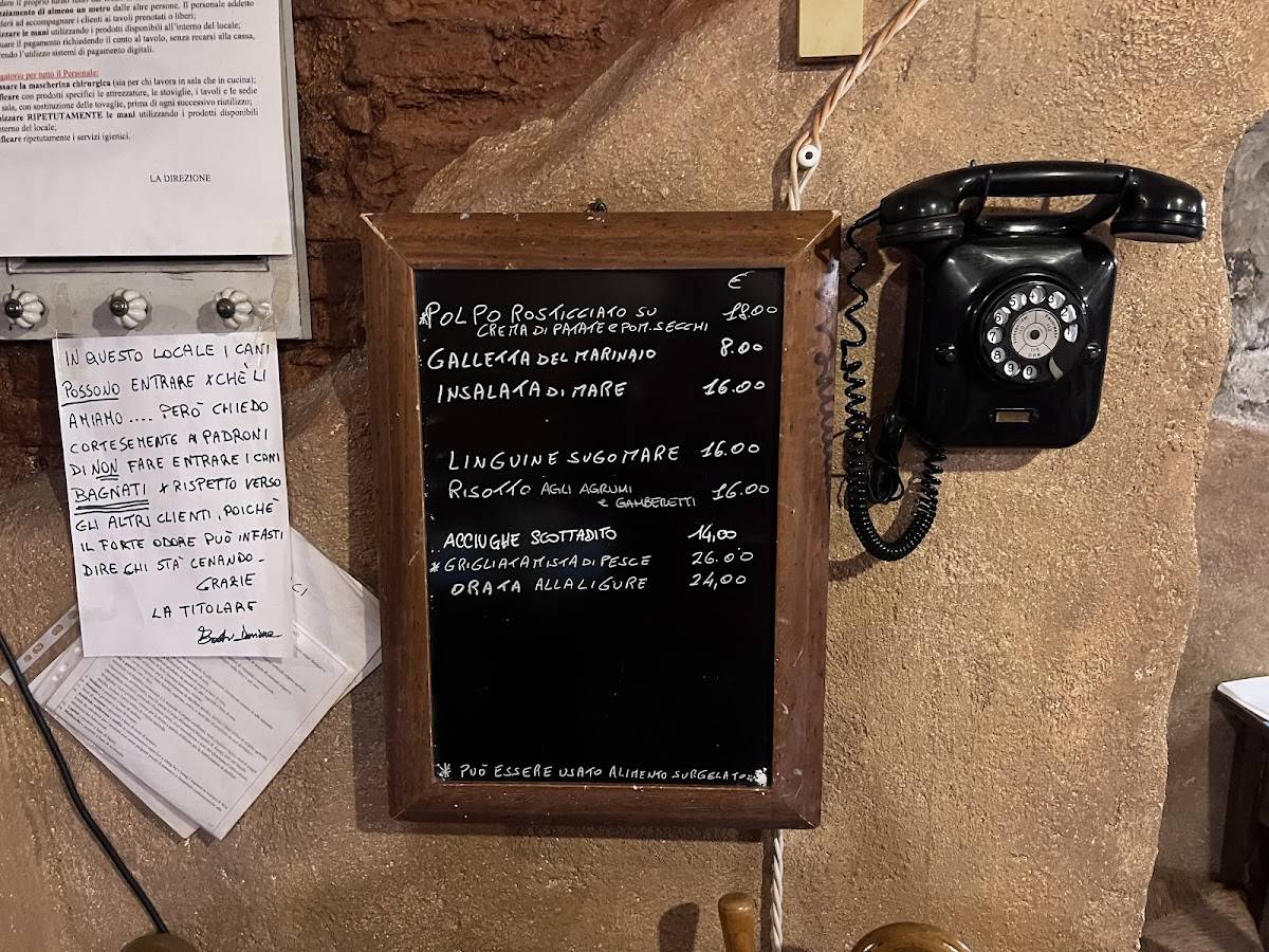 Menu di L'Osteria c'era una Volta 