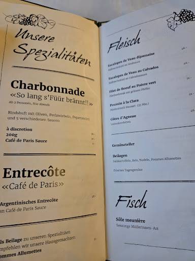 Menu di Restaurant La Côte 