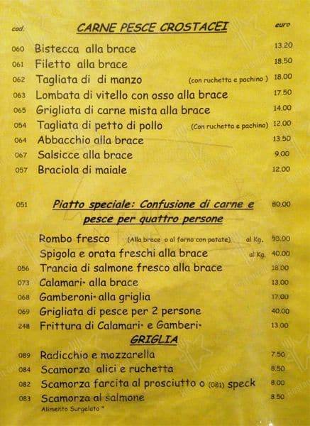 Menu de Ristorante La Piazzetta