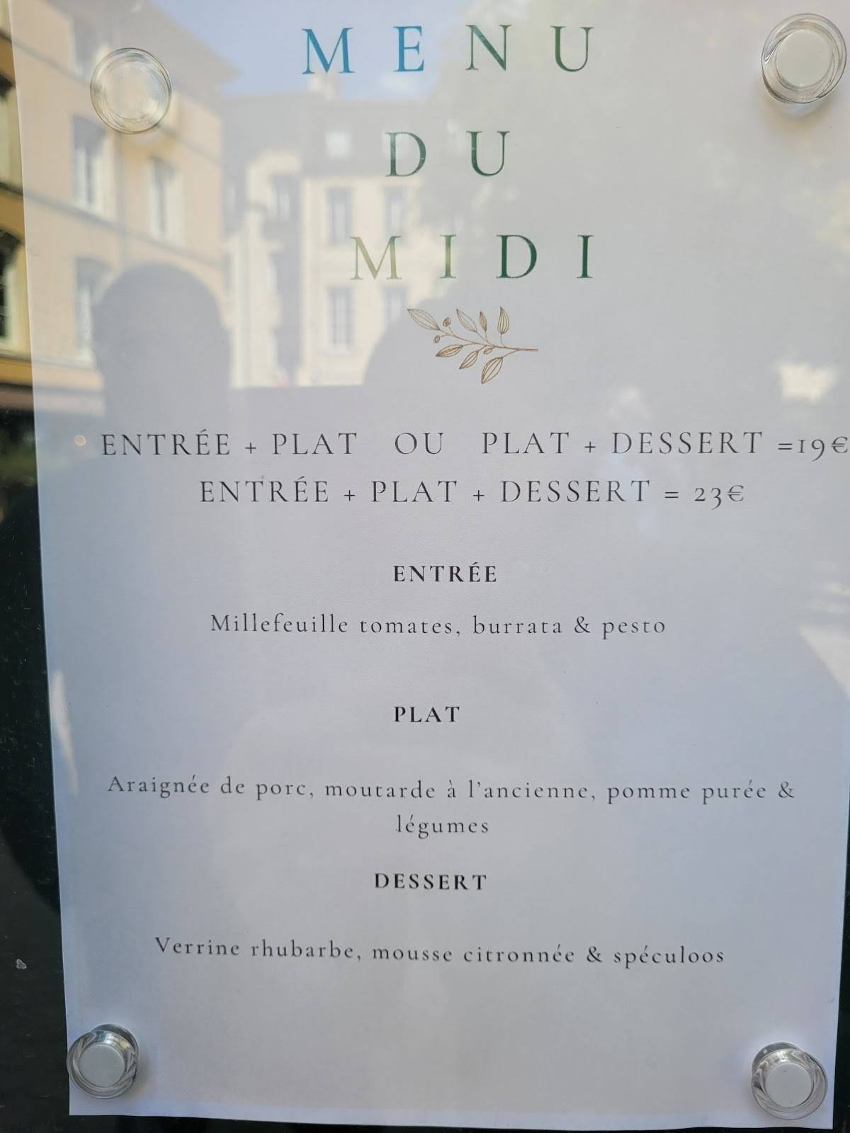 Menu de La Souris Verte
