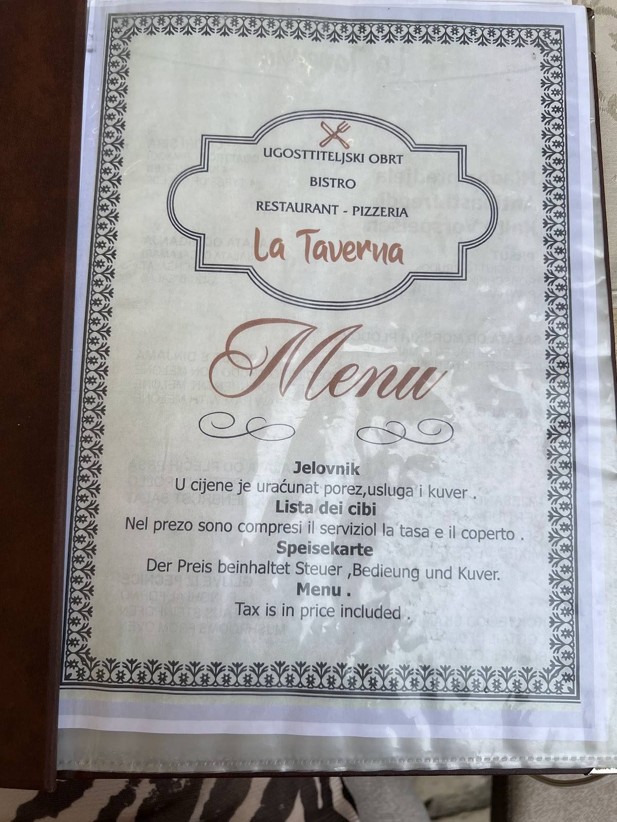 Menu di La Taverna 