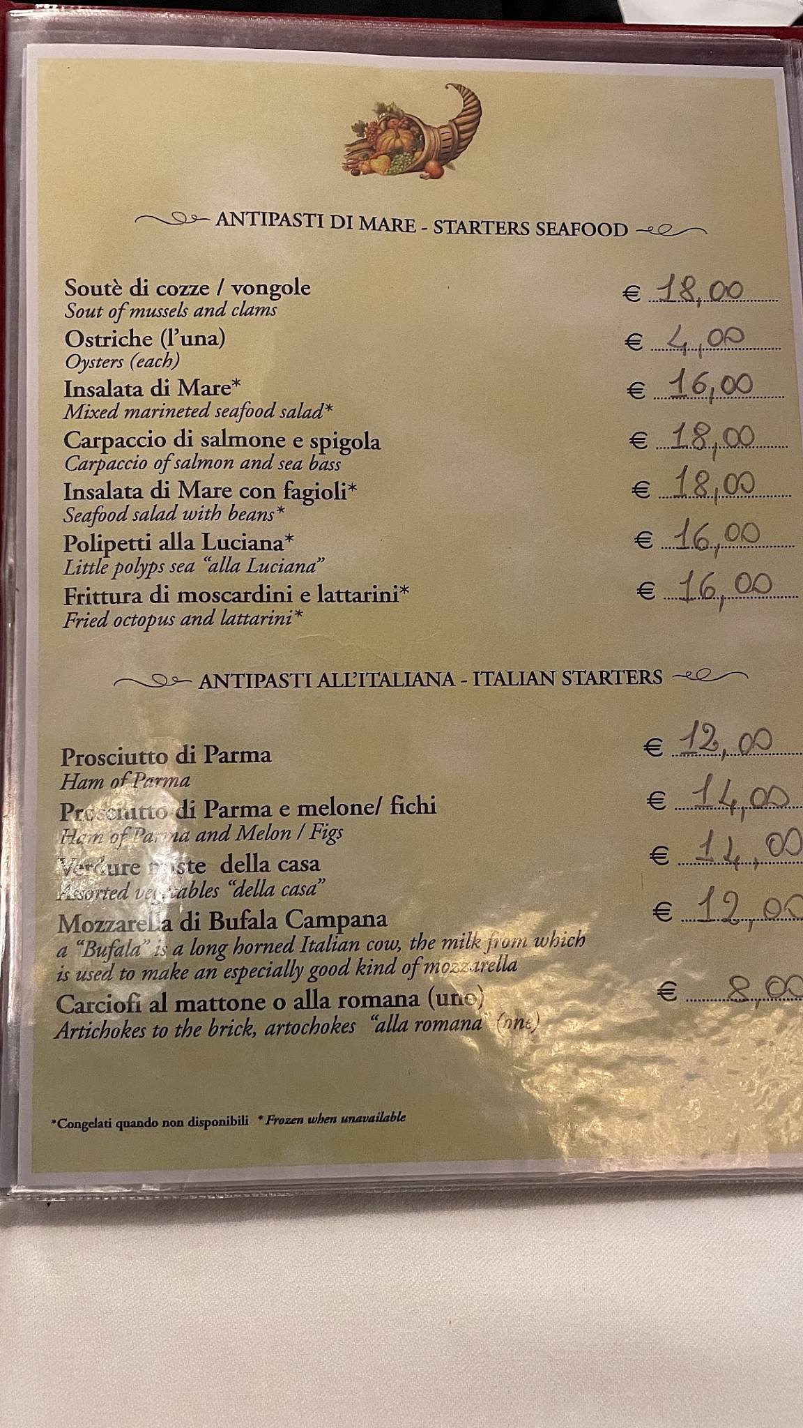 Menu di Laganà 