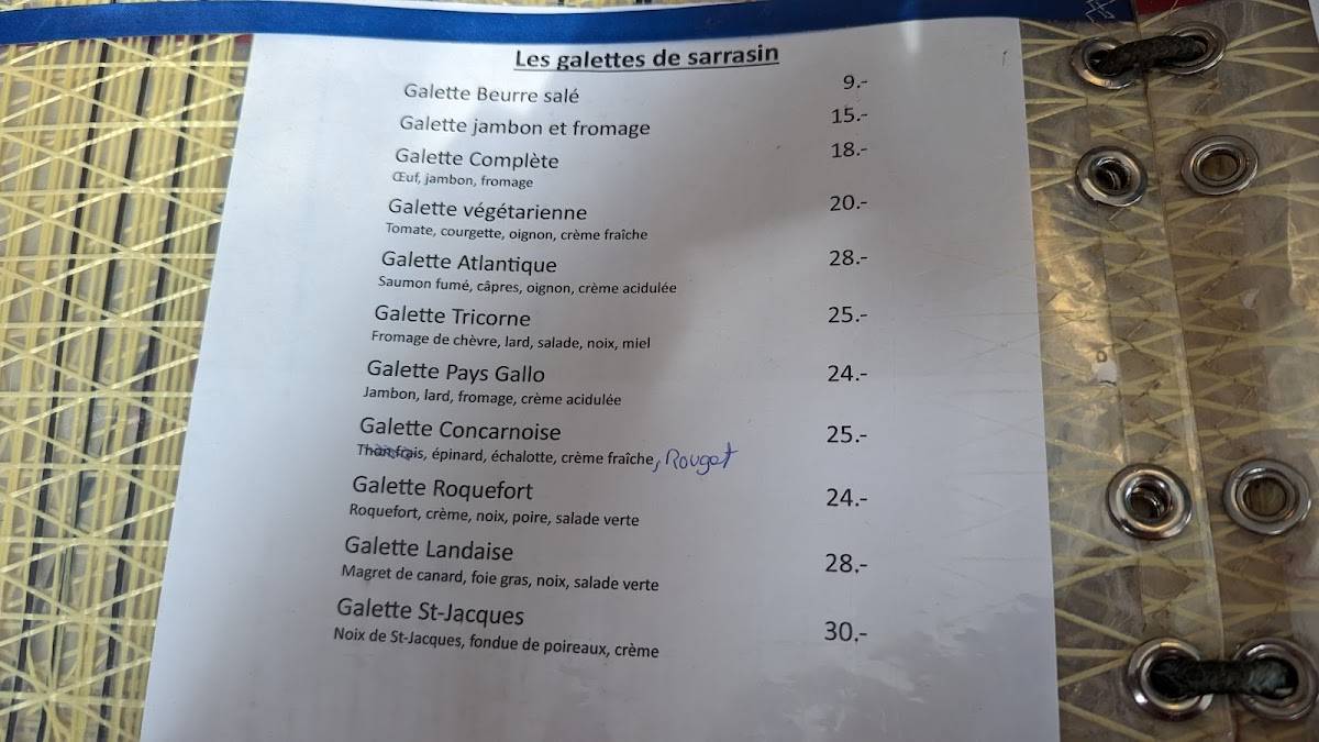 Menu di Cap breton 