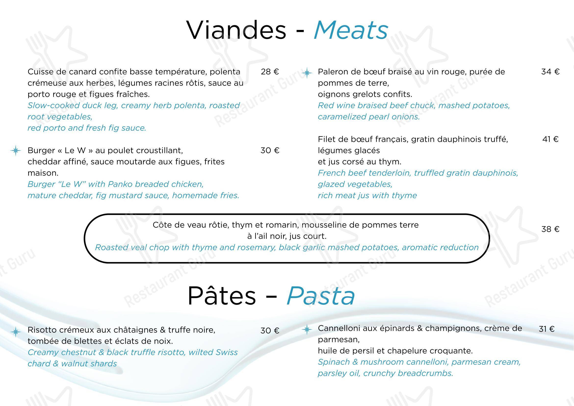 Menu pour Restaurant Le Duc - Nice
