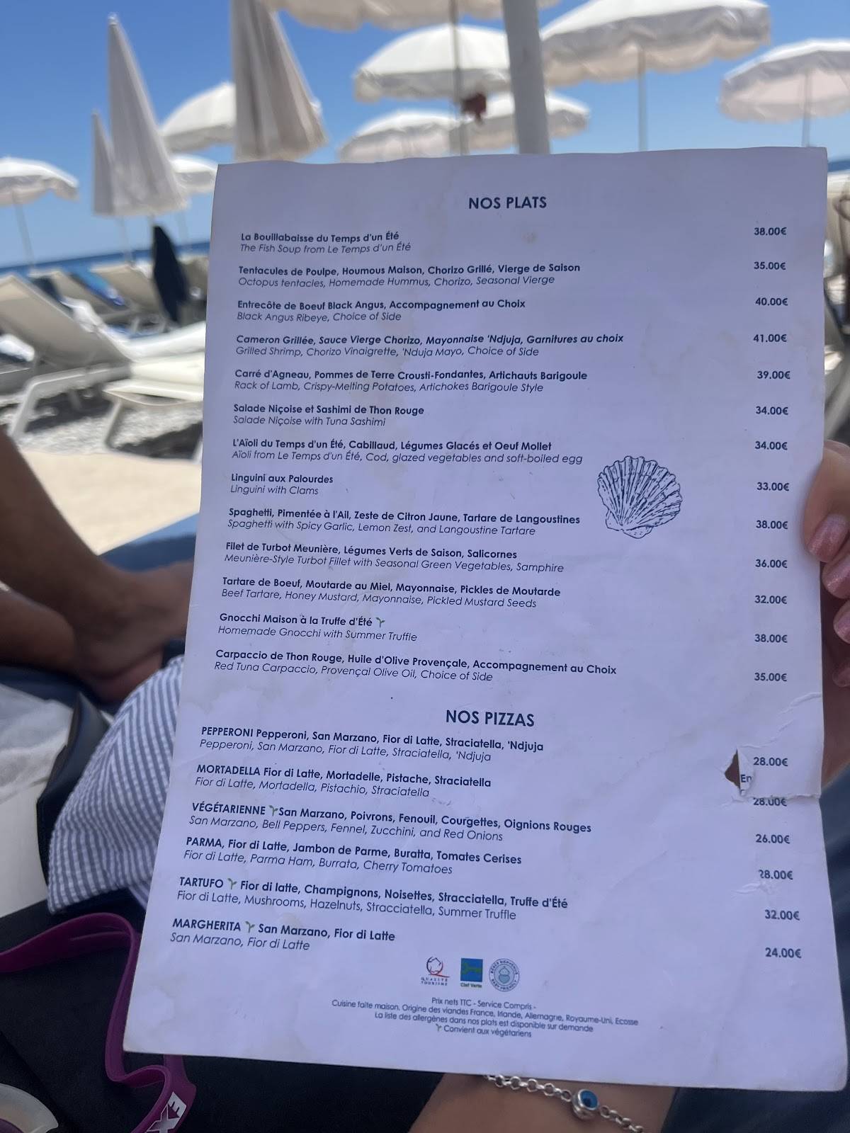 Menu de Restaurant Le Duc - Nice