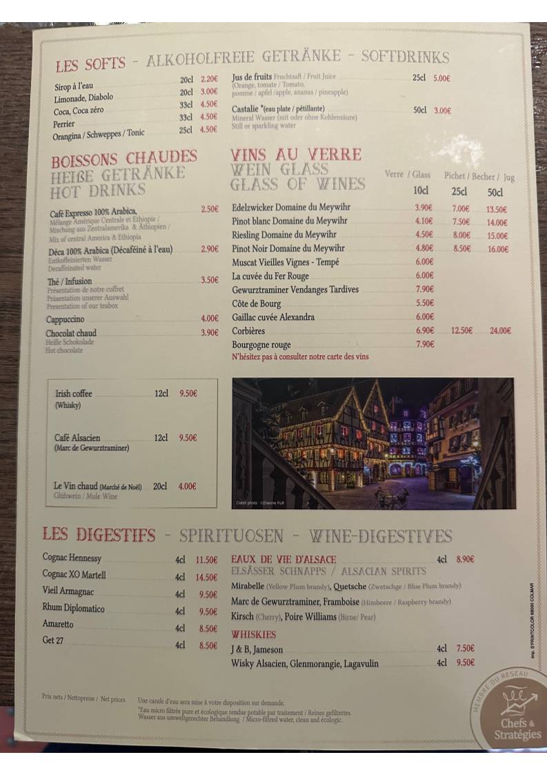Menu de Le Fer Rouge