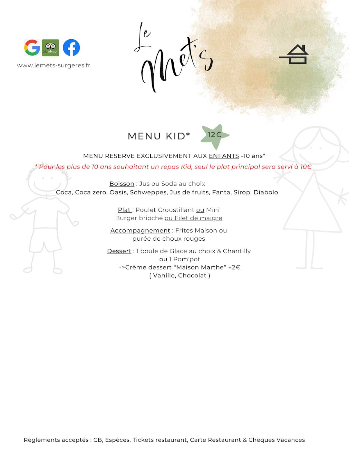 Menu de Le Met's