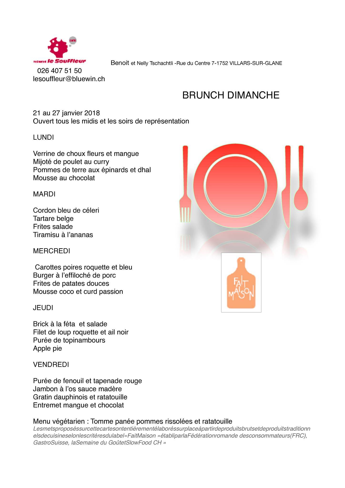 Menu di Le Souffleur 