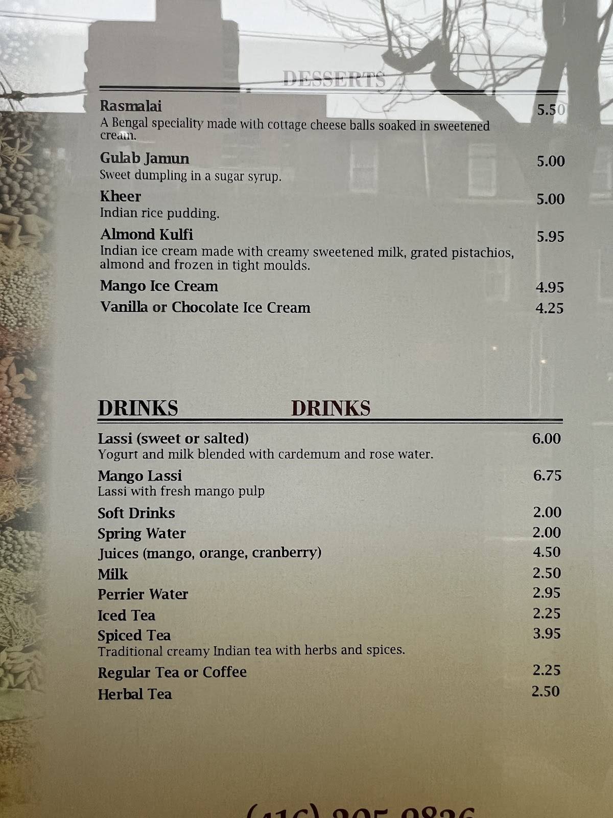 Menu de Little India Restaurant