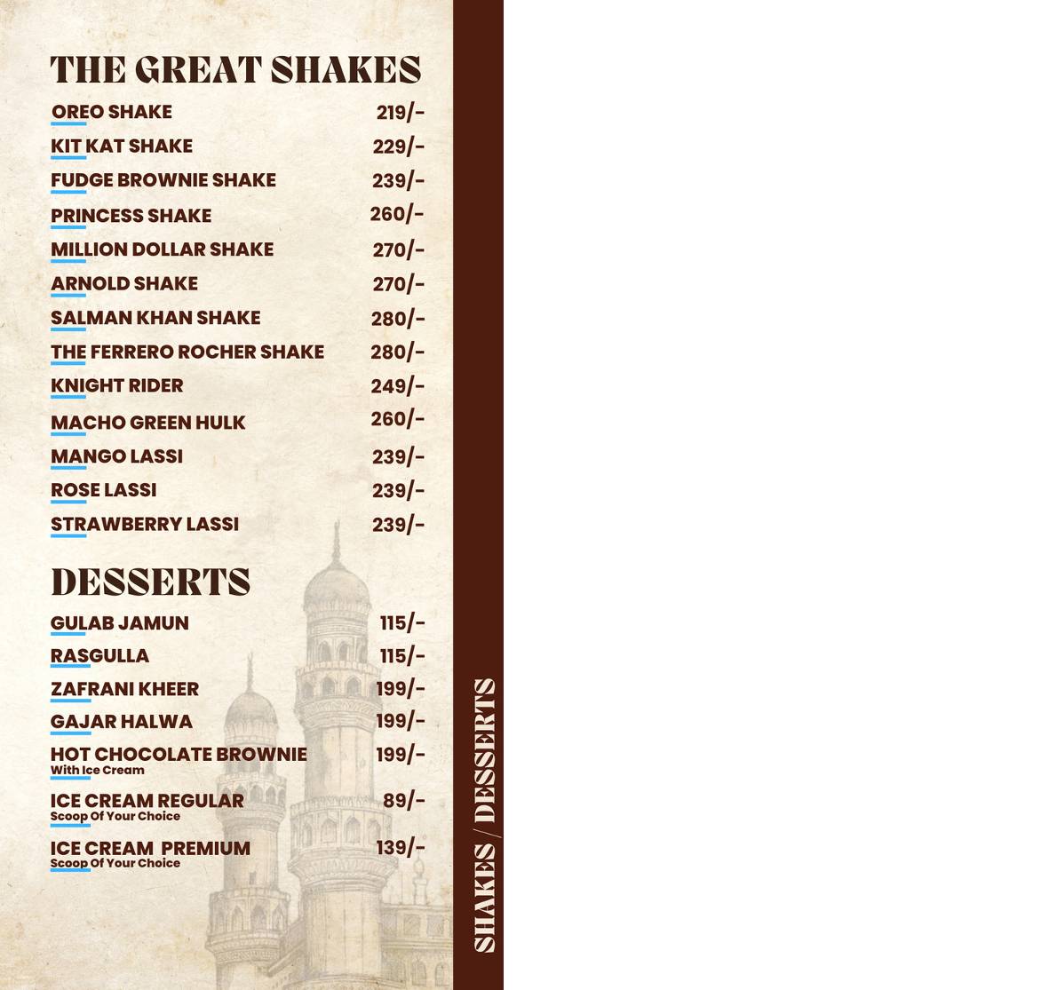 Lucknowi Thaath menu