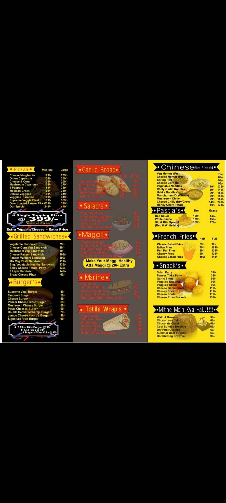 M.K's SIP 'N' BITE menu