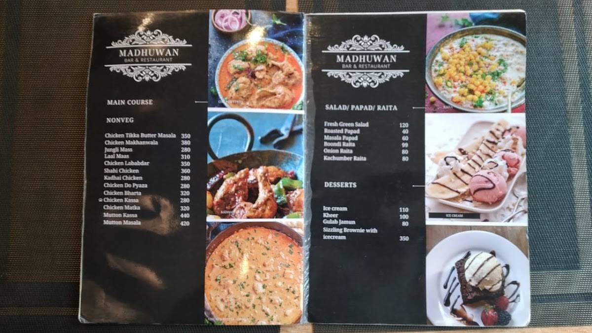 Madhuban Restaurant menu
