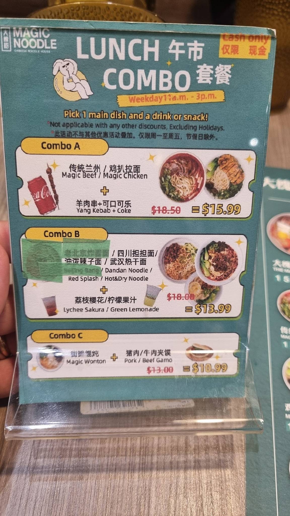 Menu de Magic Noodle