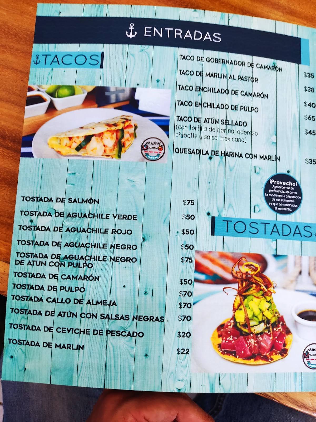 Carta Del Restaurante Mariscos El Zarco Zapopan