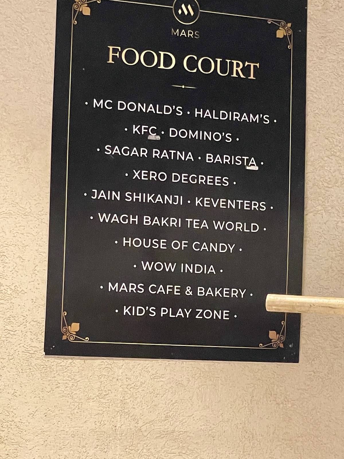 Mars Food Court menu