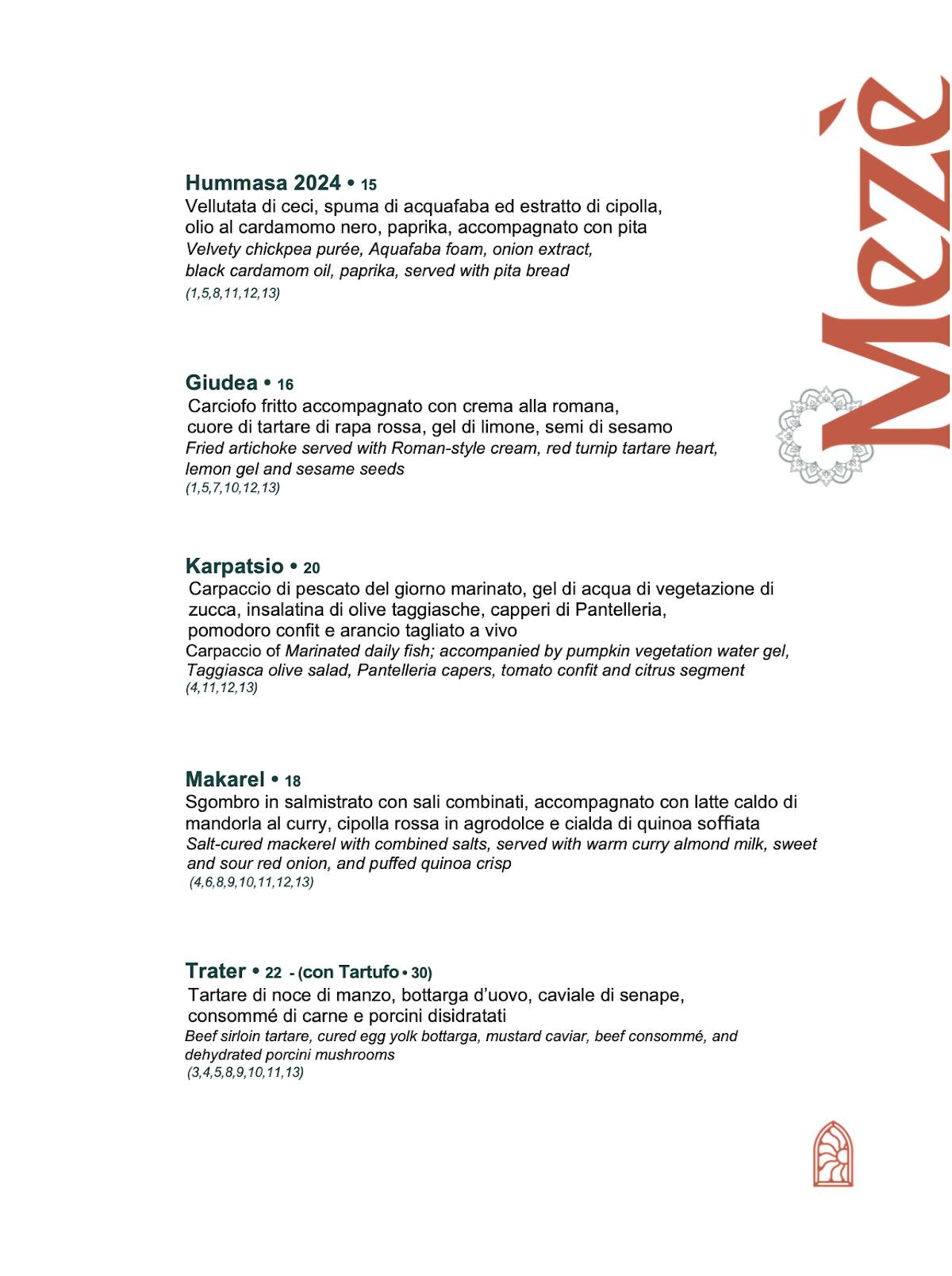 Menu de Masa Rooftop