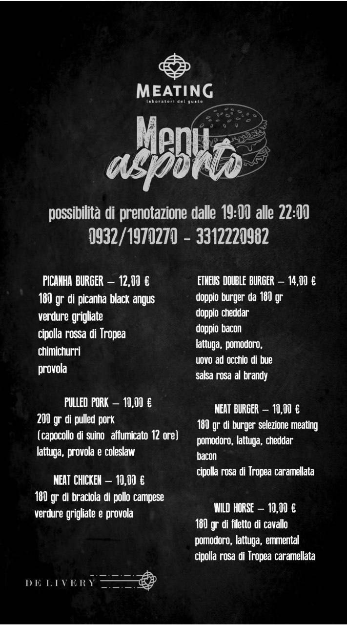 Menu de Meating Laboratori del Gusto