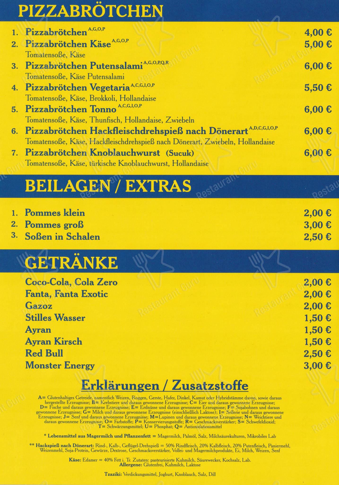 Speisekarte von Memo's Imbiss restaurant, Lengerich