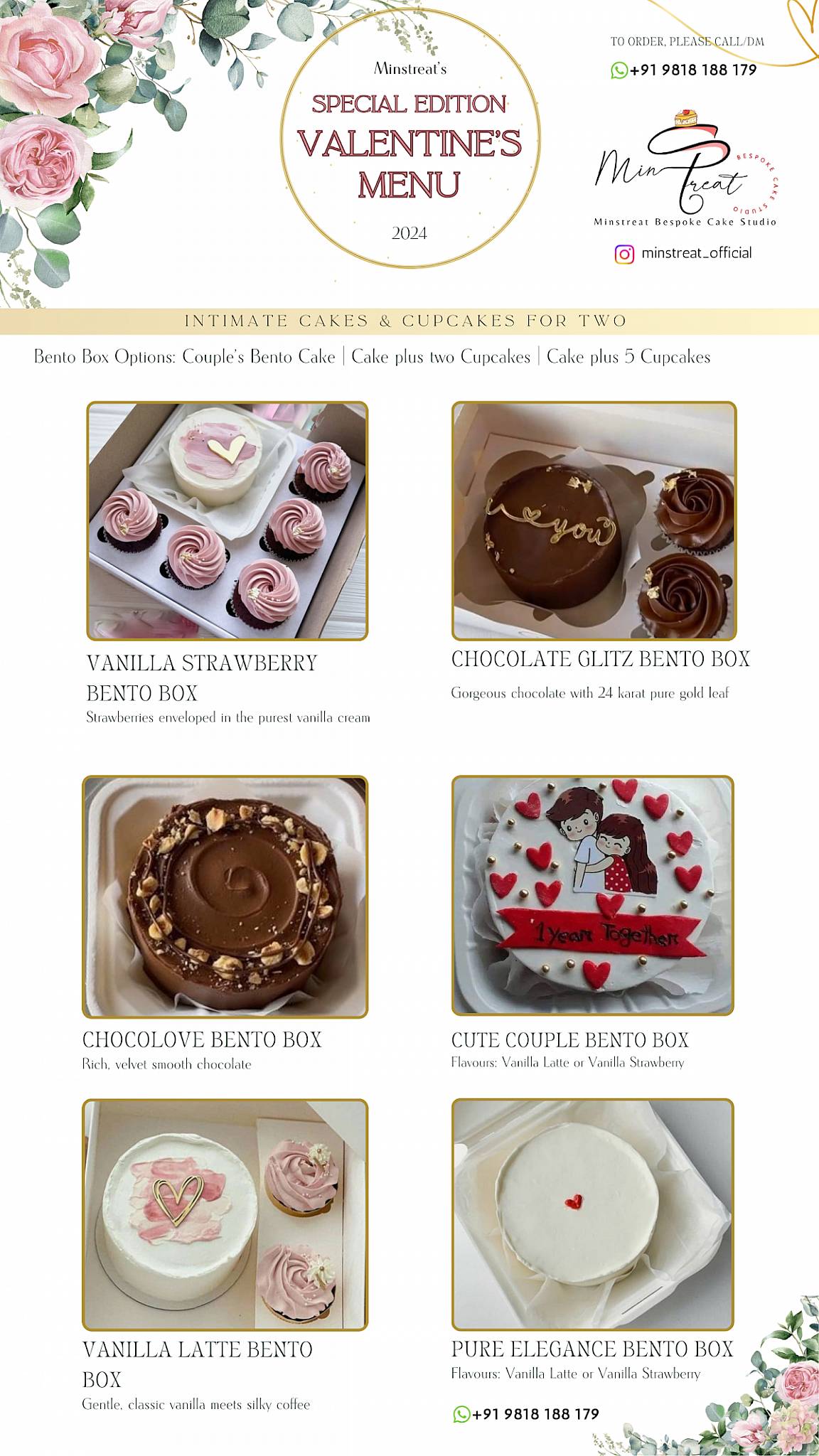Minstreat Bespoke Cake Studio menu